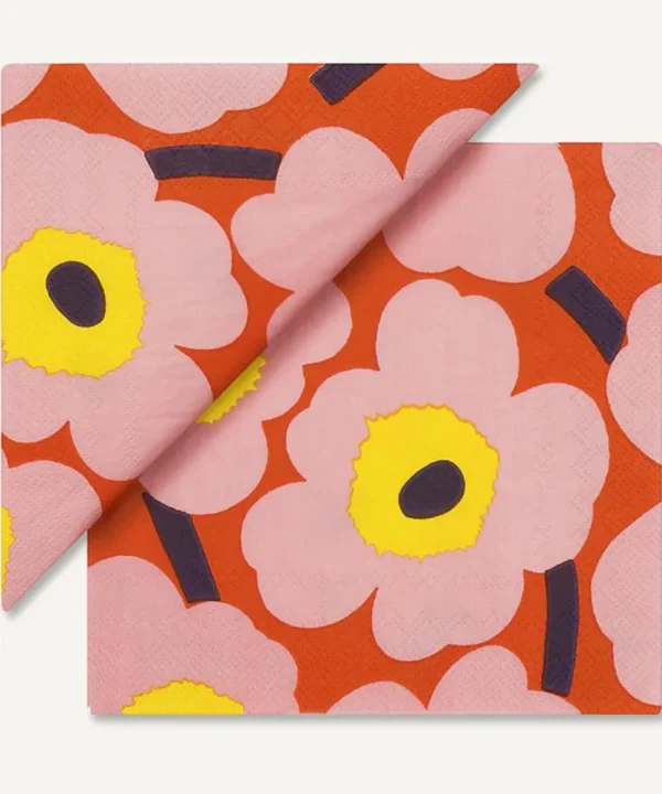 Serviettes in Unikko in Rose Orange