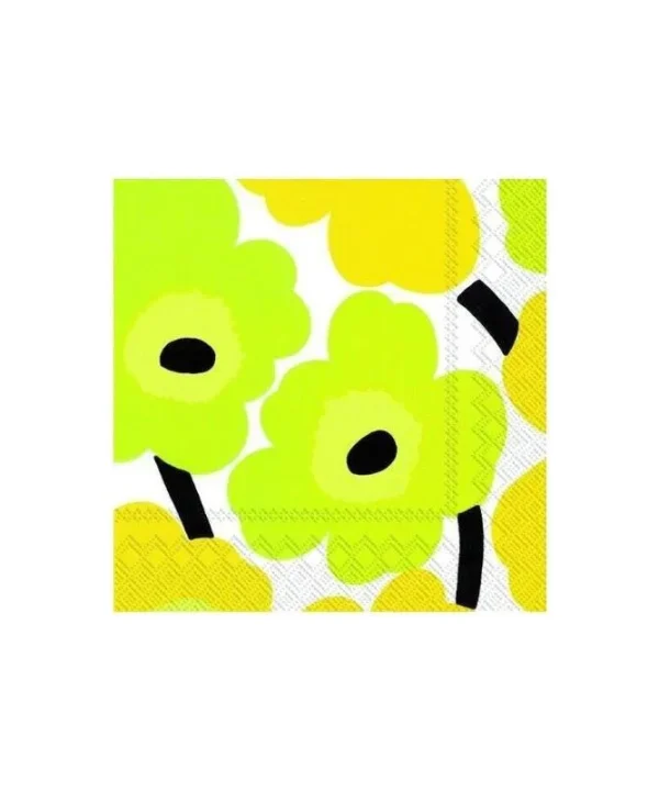 Cocktail Serviettes in Unikko Yellow