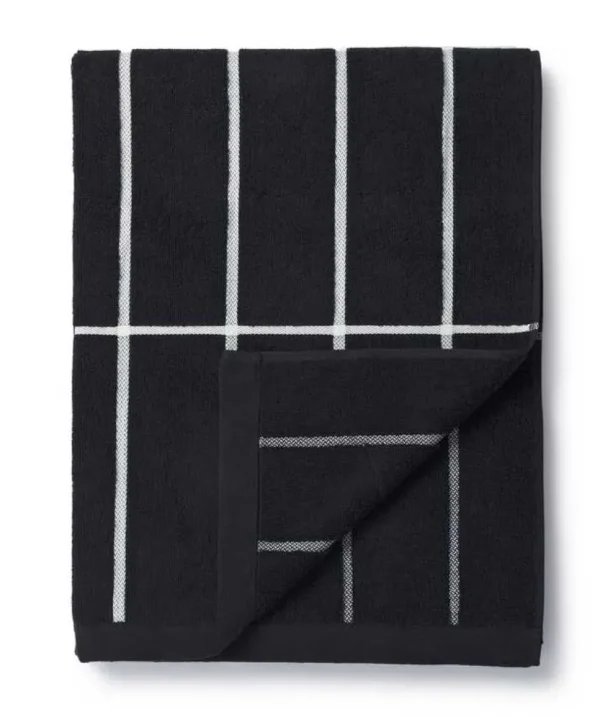 Tiiliskivi Bath Towel 75cmx150cm in black, white