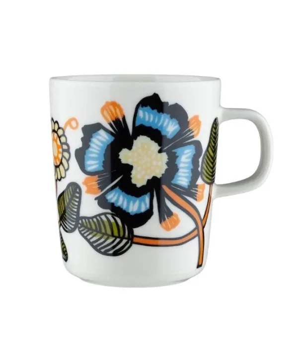 Tiara Mug 250ml in white, warm orange, green