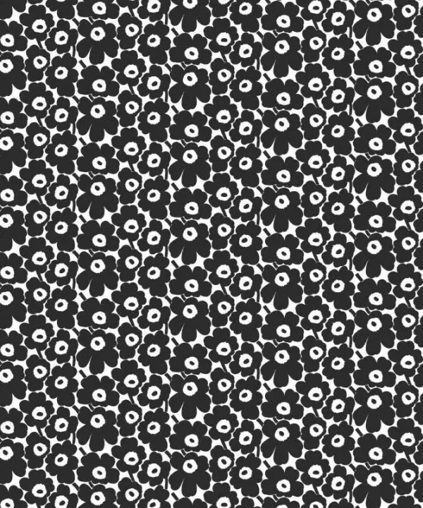 Mini Unikko Fabric in white, black