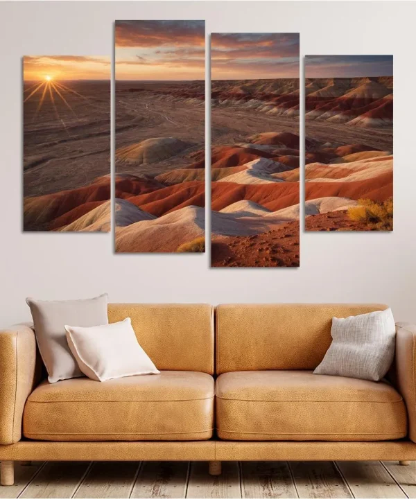 The Vastness of Painted Desert 4 Piece HD Canvas Wall Art