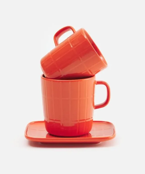 Oiva Tiiliskivi Plate 15x12cm in orange