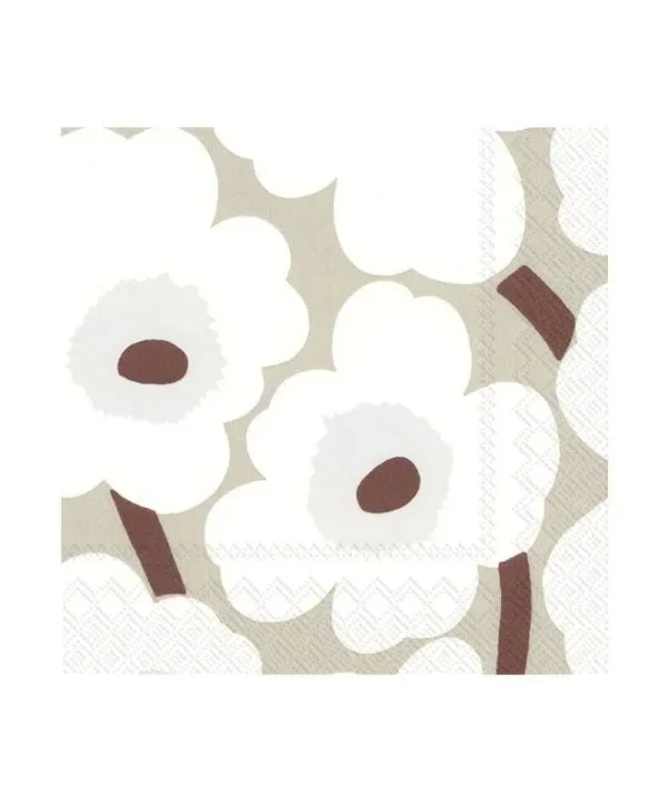 Serviettes in Unikko White Linen