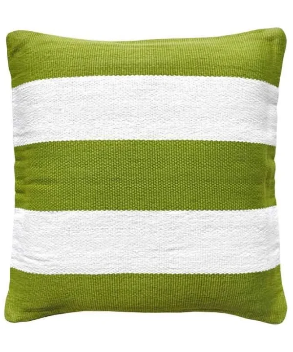 Sprout Deck Stripe Outdoor Cushion Cover 50cm in green, white