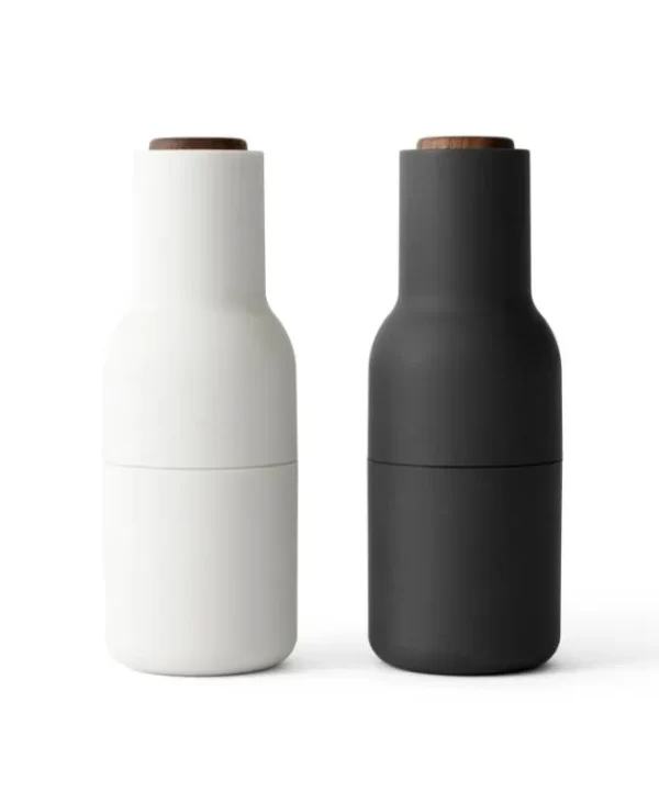 Audo Salt & Pepper Bottle Grinder in Ash/Carbon with walnut lid