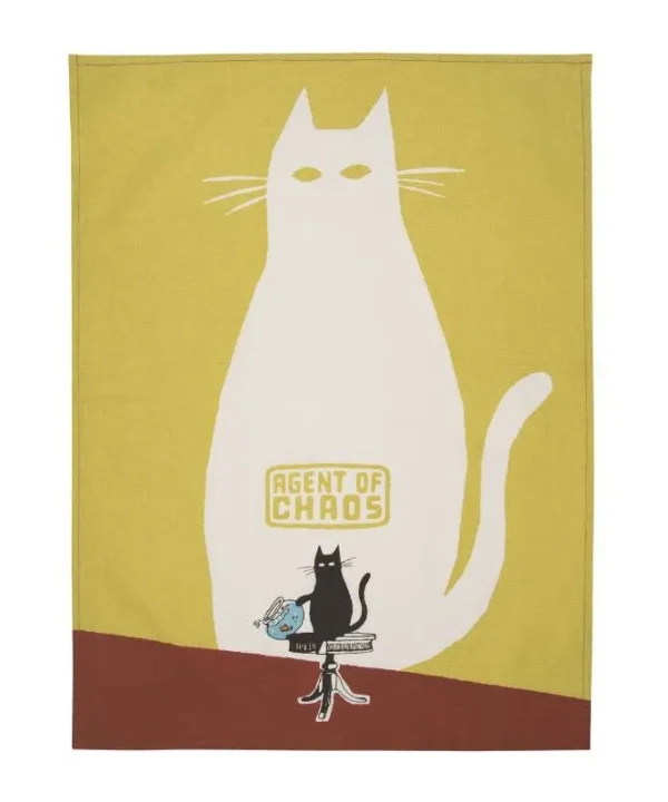 Cat Tea Towel Agent of Chaos