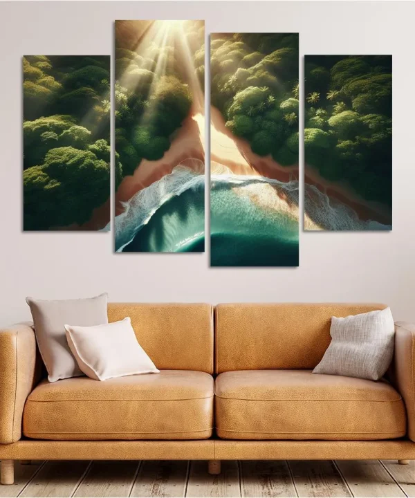 Serenity Beach Nature Lover's Hideaway 4 Piece HD Canvas Wall Art