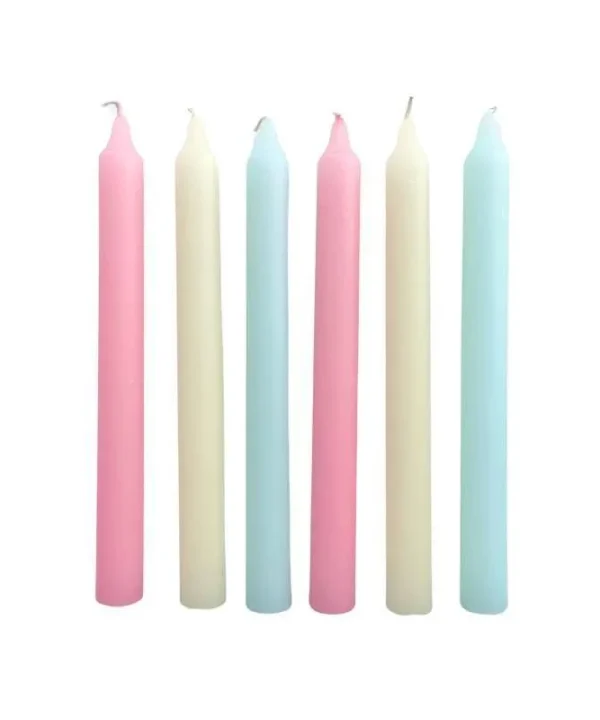 Happy Daze Taper Candle 240mm set of 6 in honey, pink, aqua