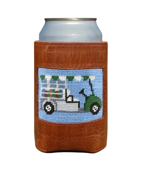 Beverage Cart Needlepoint Can Cooler