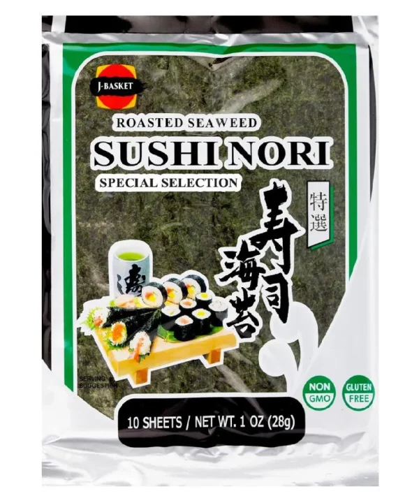 J Basket 'Sushi Nori' Roasted Seaweed (10CT | 1OZ)