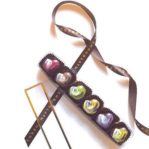 Chocolat Moderne 'Devotion' Chocolate Hearts (6PC)