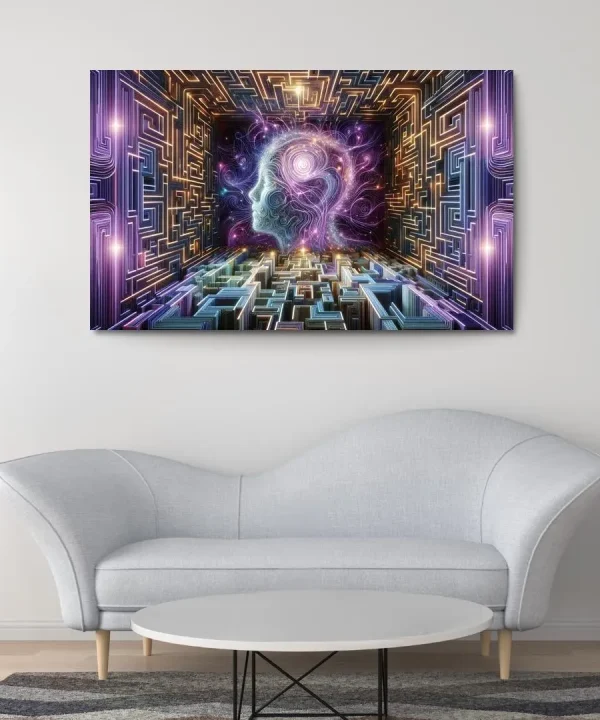 Luminous Labyrinths of Thought 1 Piece HD Canvas Wall Art