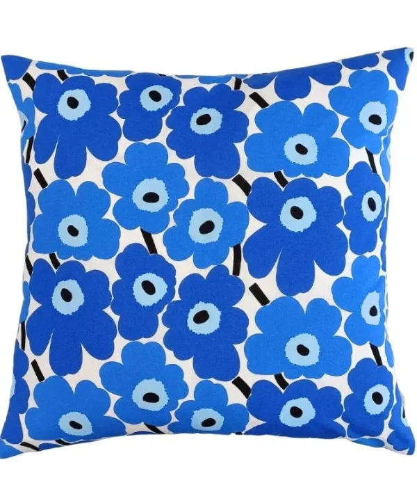 Mini Unikko Cushion Cover 50cm in white, blue