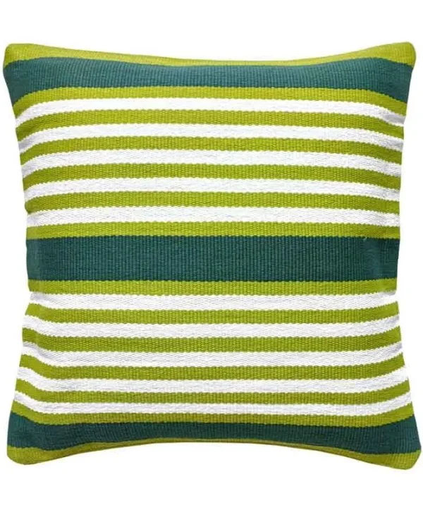 Garden Stripe Outdoor Cushion Cover 50cm in green, white