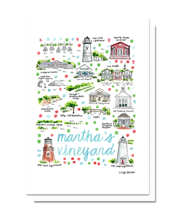 Martha's Vineyard, MA Map Card
