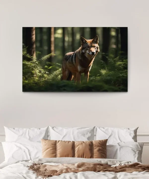The Enigmatic Red Wolf in the Eastern Forests 1 Piece HD Canvas Wall Art