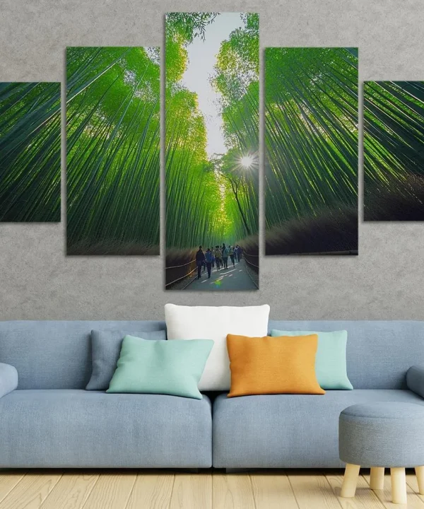 Bamboo Forest 5 Piece HD Canvas Wall Art