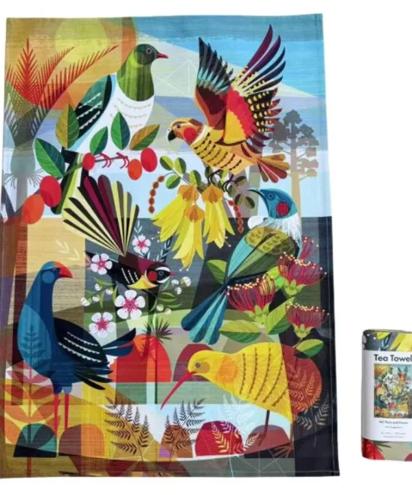 New Zealand Flora and Fauna Tea Towel