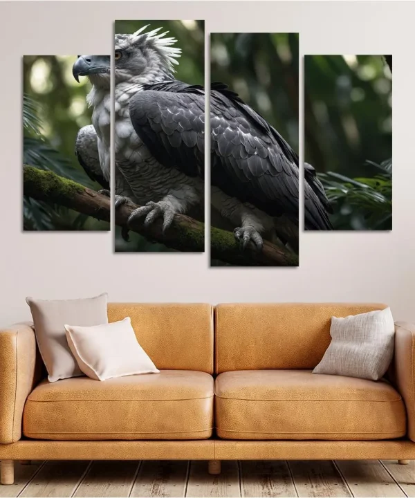 The Enchanting Harpy Eagle Ruler of the Rainforest 4 Piece HD Canvas Wall Art