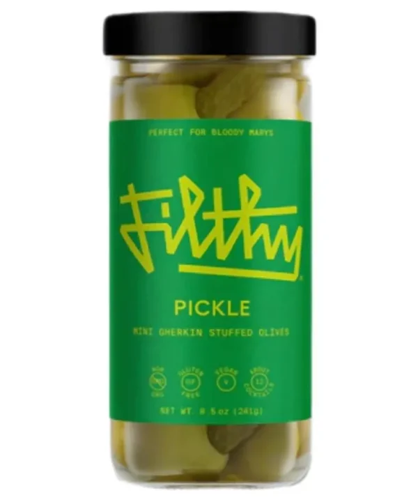 Filthy Foods 'Pickle' Mini Gherkin Stuffed Olives (8.5OZ)