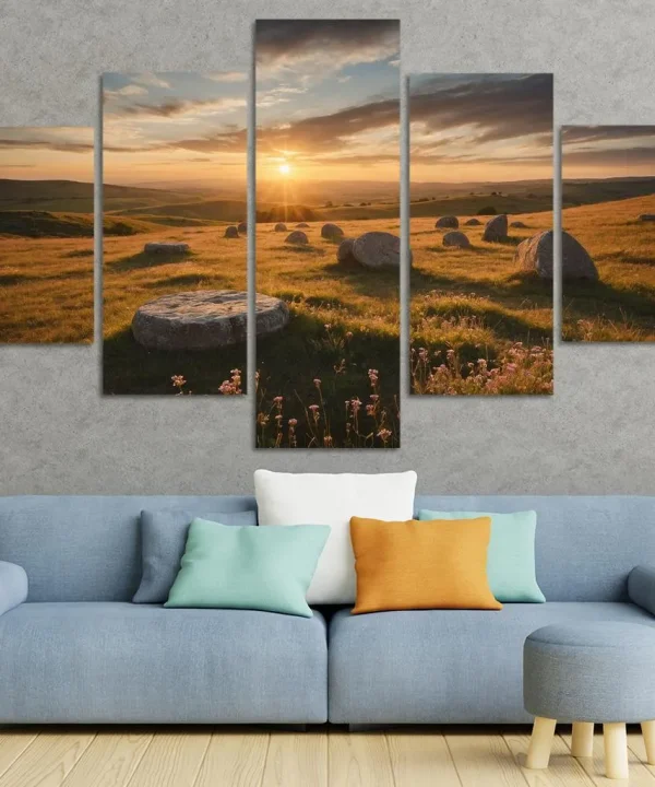 The Timeless Harmony of Ancient Stone Circles 5 Piece HD Canvas Wall Art