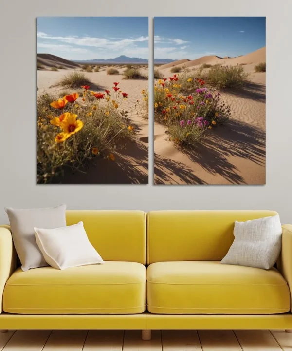 The Peaceful Beauty of Desert Blooms 2 Piece HD Canvas Wall Art