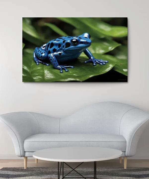 The Exquisite Blue Poison Dart Frog Nature's Gem 1 Piece HD Canvas Wall Art