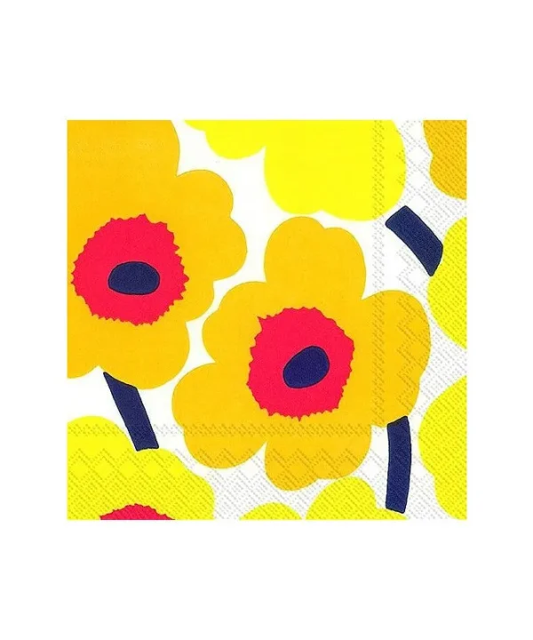 Serviettes in Unikko Dark Yellow