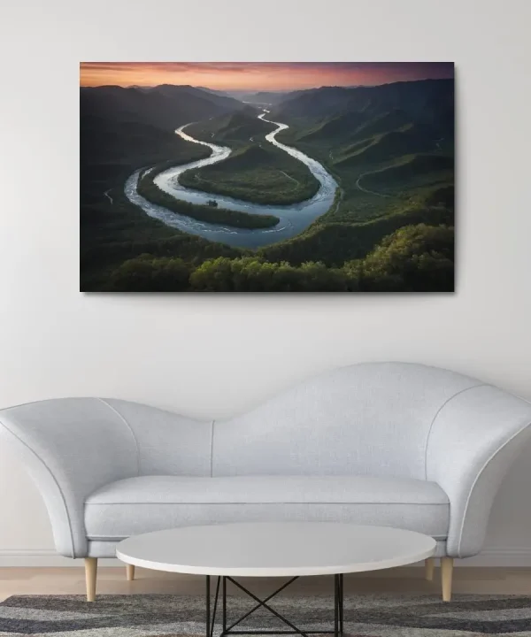 The Twilight Enchantment of River Valleys 1 Piece HD Canvas Wall Art