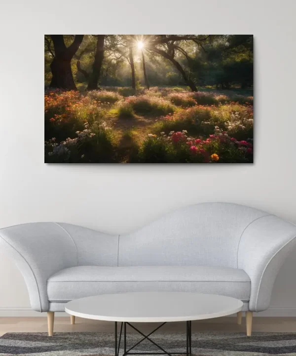 The Enchanted Glade of Summer Blooms 1 Piece HD Canvas Wall Art