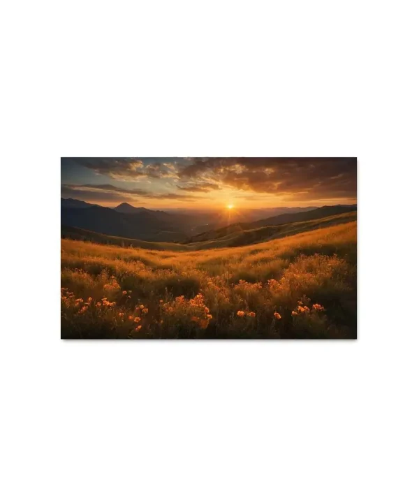 Golden Horizon Over Ember Meadows 1 Piece HD Canvas Wall Art