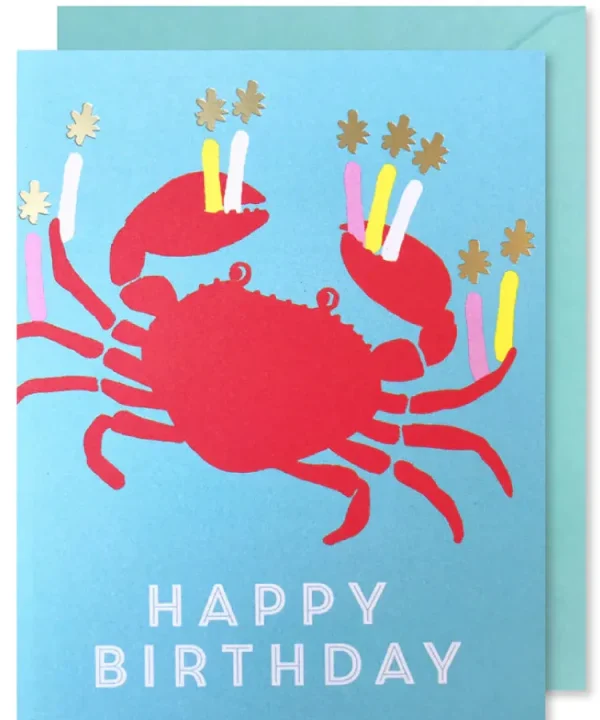 Birthday Crab with Candles Card
