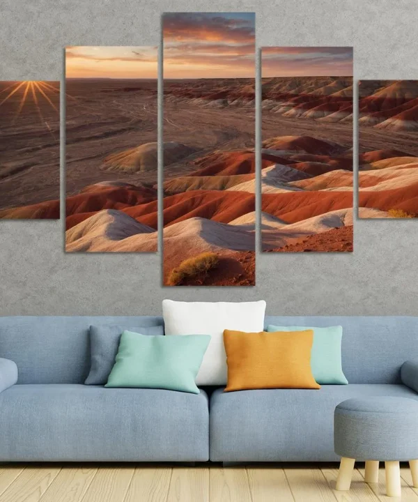 The Vastness of Painted Desert 5 Piece HD Canvas Wall Art
