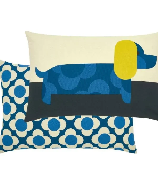 Dachshund Cushion 60x40cm in blue