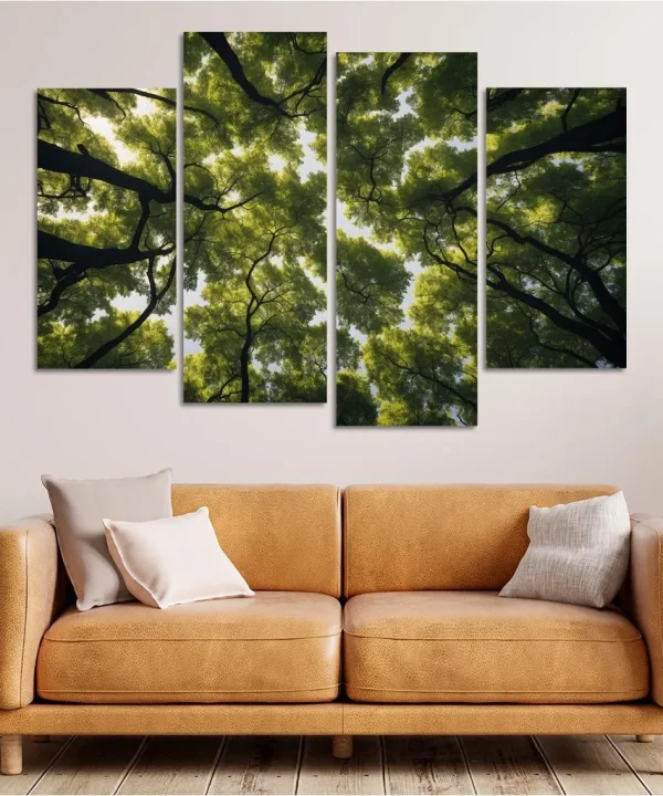 The Ethereal Splendor of Treetop Canopies 4 Piece HD Canvas Wall Art