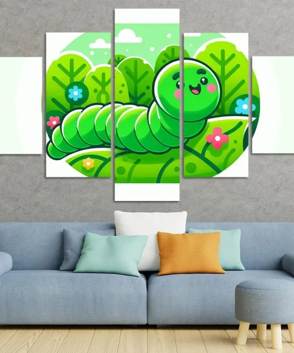 Cute Caterpillar Nature Explorer 5 Piece HD Canvas Wall Art