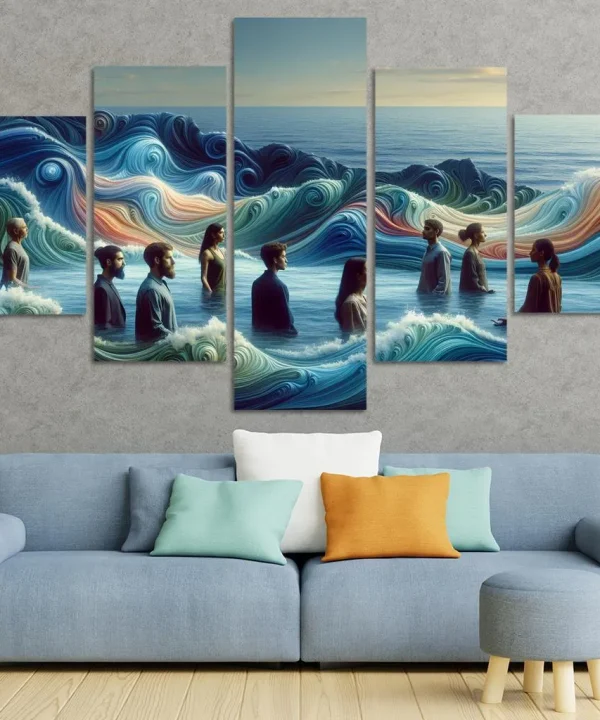 Ebb and Flow of Consciousness 5 Piece HD Canvas Wall Art