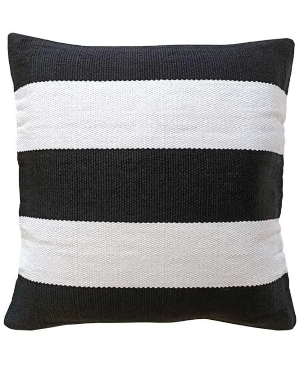 Deck Stripe Outdoor Cushion Cover 50cm in black, white