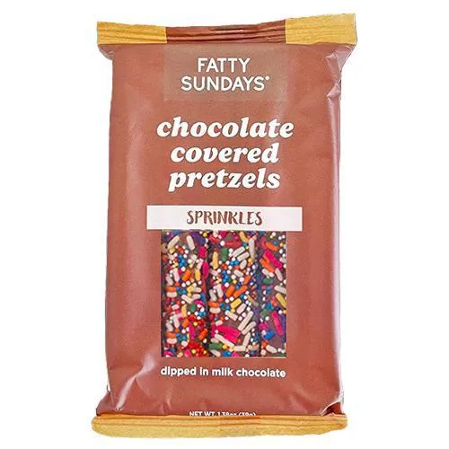 Fatty Sundays 'Sprinkles' Chocolate Covered Pretzels (42G)