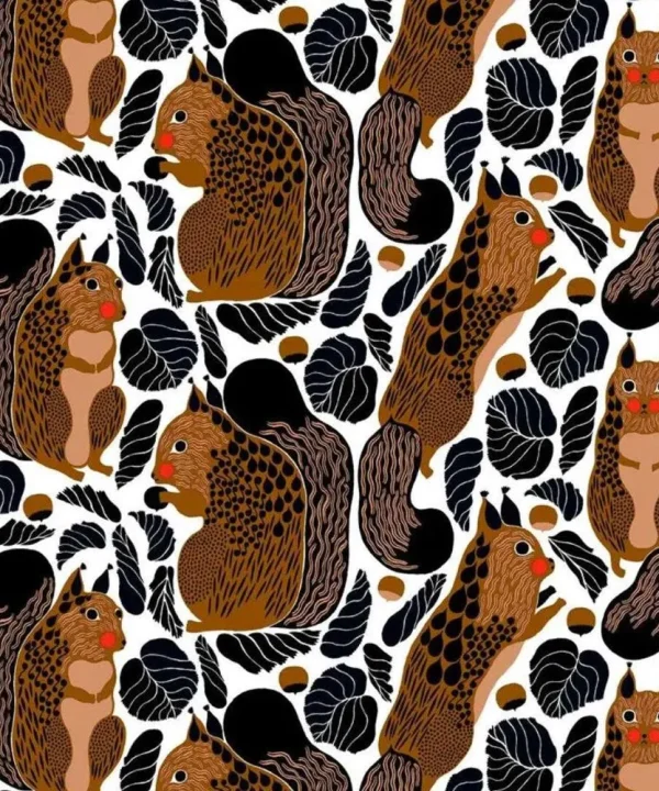 Kurre Acrylic Coated Cotton Fabric in white, brown, black, red
